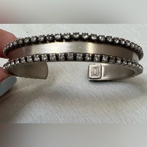 DANNIJO silver cuff bracelet with rhinestones